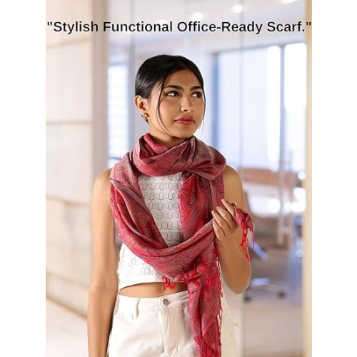 Soft Silky Cashmere Feel Scarf Lightweight Ethnic Paisley Travel Wrap Shawls  for Evening Dresses