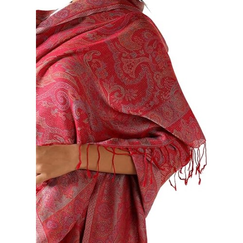 Soft Silky Cashmere Feel Scarf Lightweight Ethnic Paisley Travel Wrap Shawls  for Evening Dresses